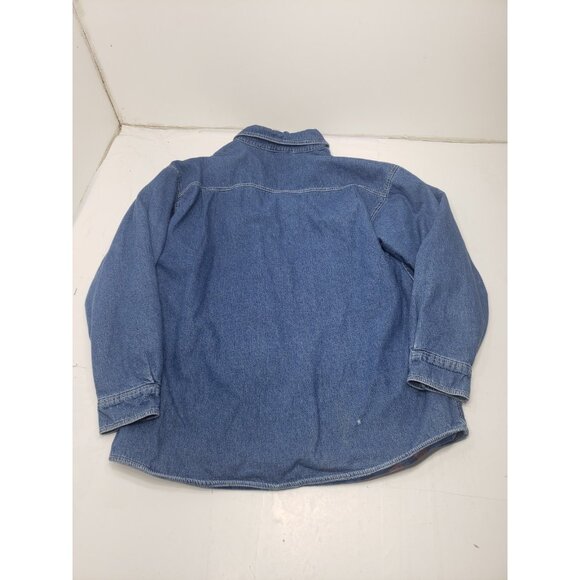 Levi Strauss Jacket Mens XL Blue Denim Fleece Lined Workwear Western Button - Picture 9 of 13